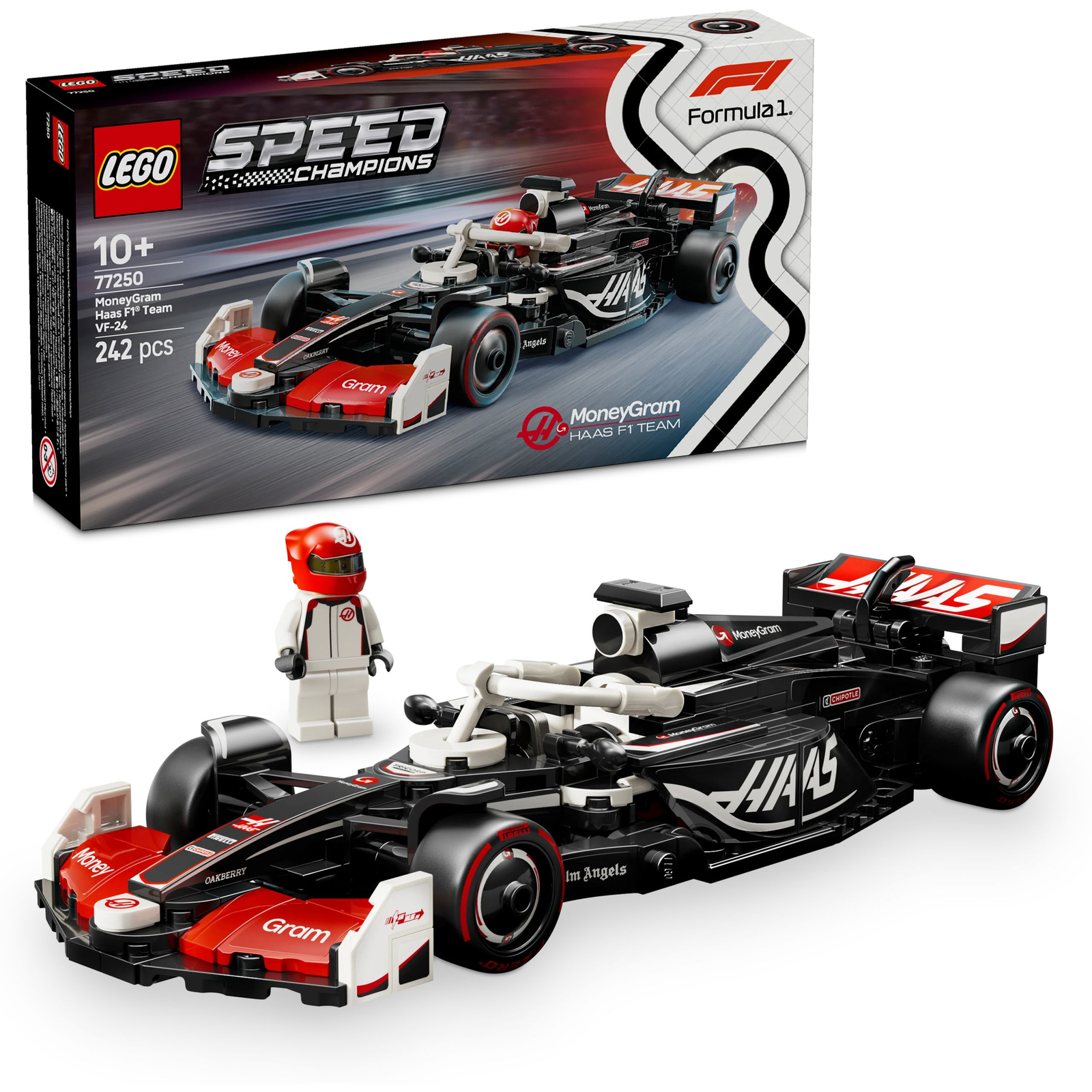 LEGO SPEED CHAMPIONS F1 RACING CAR MONEYGRAM HAAS VF-24 77250 (5702017816173)