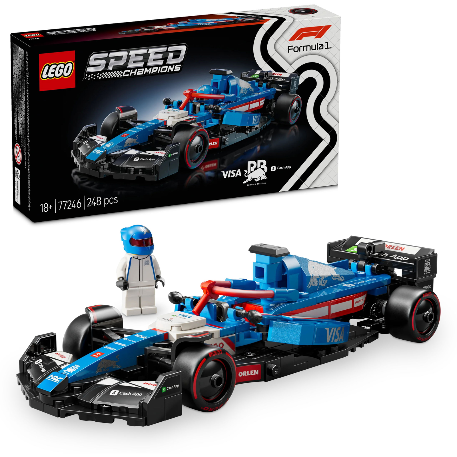 LEGO SPEED CHAMPIONS F1 RACING CAR VISA CASH APP RB VCARB 01 77246 (5702017816135)
